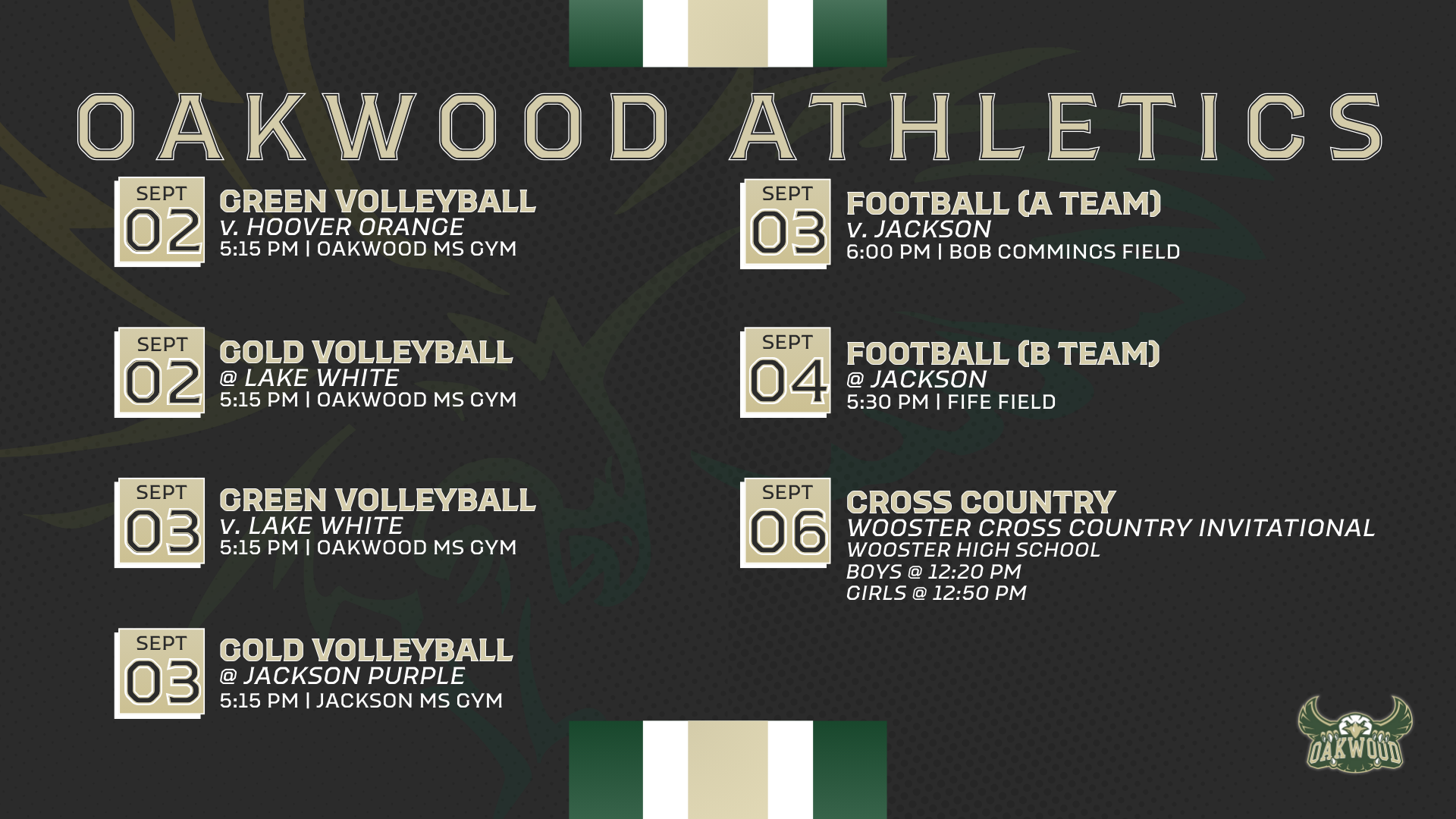 Fall Weekly Schedule 2025